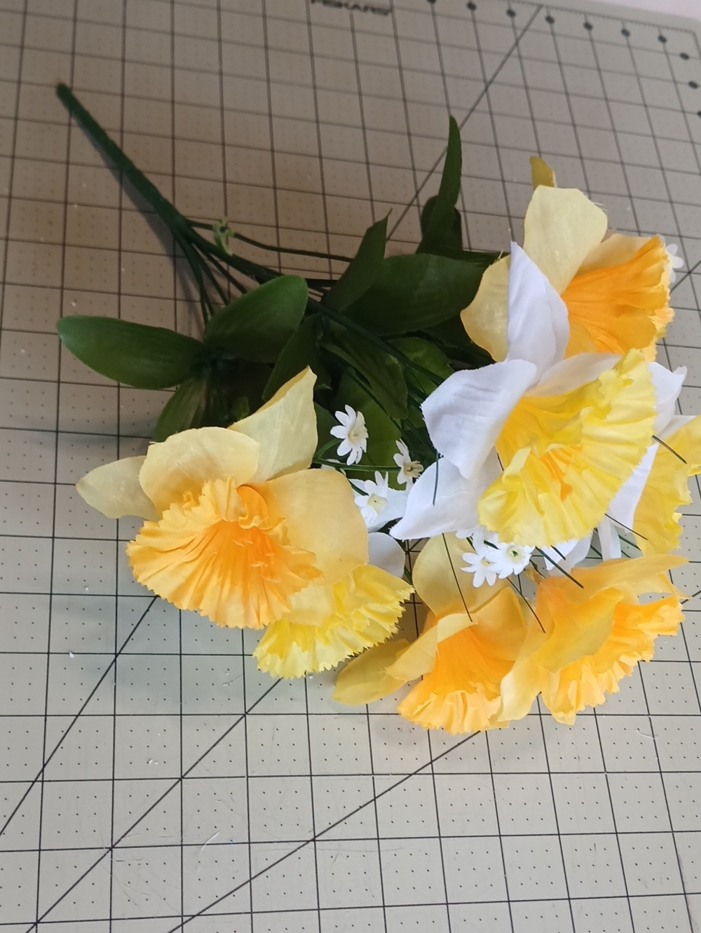 Yellow & White Artificial Daffodil Bouquet